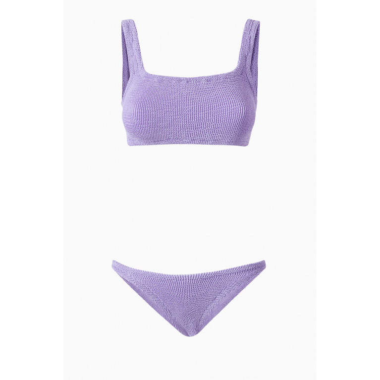 Hunza G - Xandra Bikini in Crinkle Nylon Blend Purple