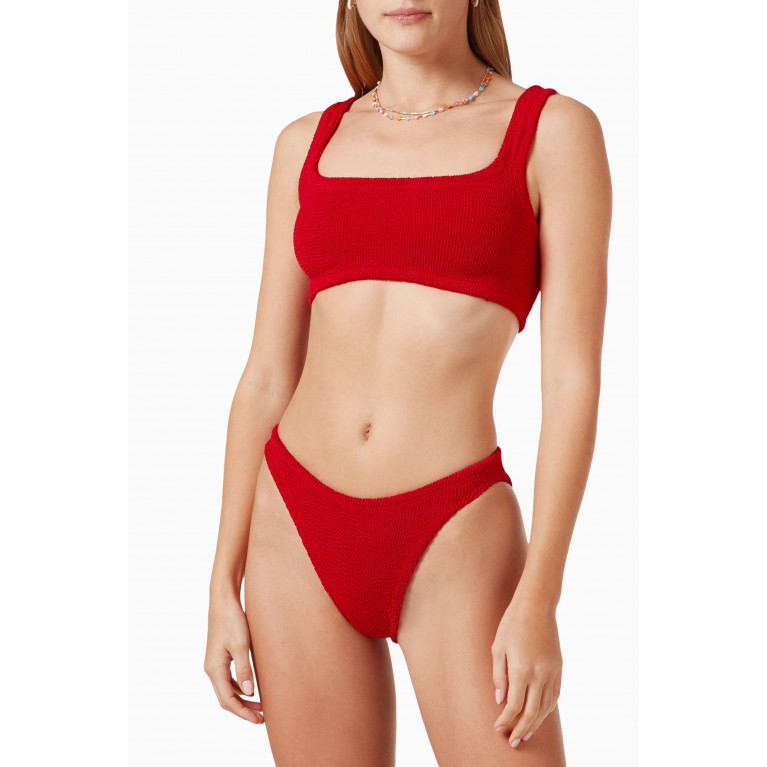 Hunza G - Xandra Bikini in Crinkle Nylon Blend Red