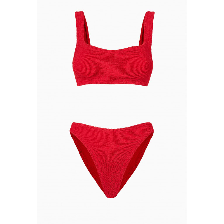 Hunza G - Xandra Bikini in Crinkle Nylon Blend Red