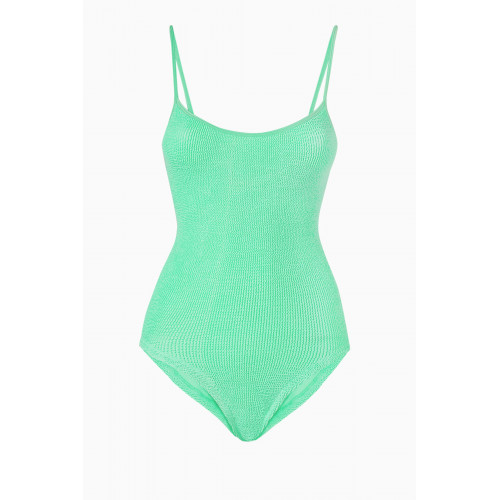 Hunza G - Pamela Swimsuit in Crinkle Nylon Blend Green