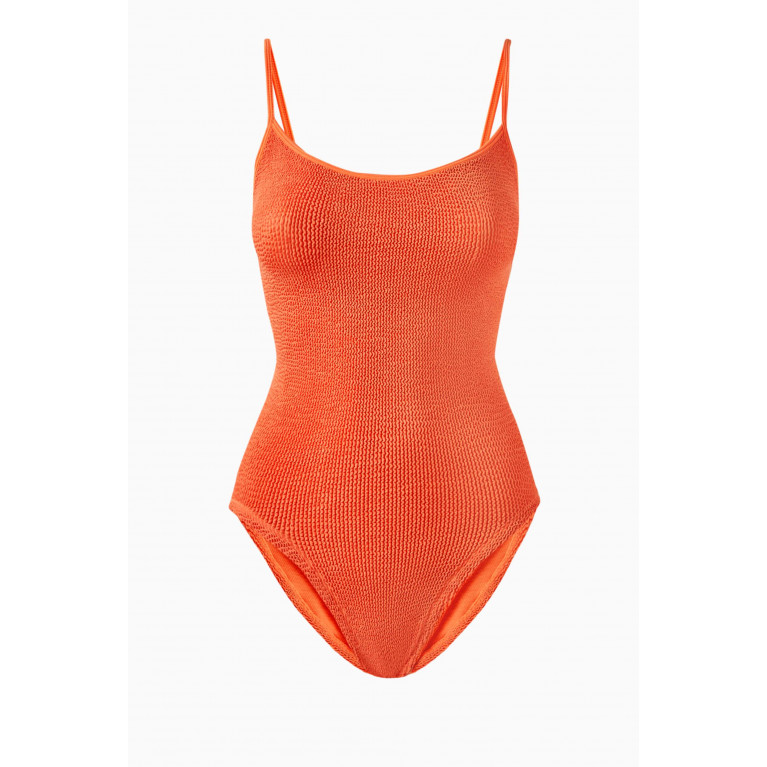 Hunza G - Pamela Swimsuit in Crinkle Nylon Blend Orange