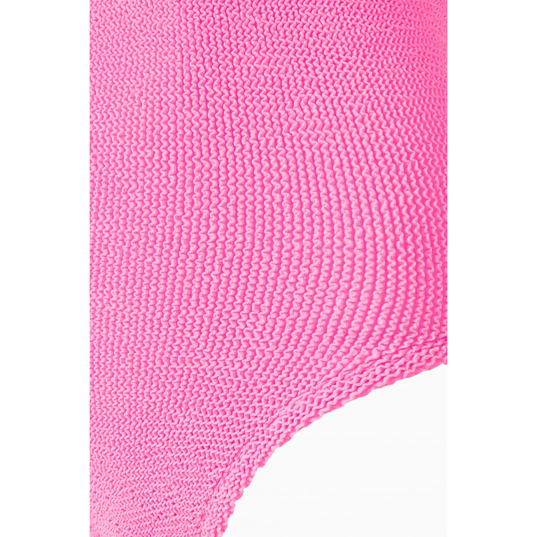 Hunza G - Pamela Swimsuit in Crinkle Nylon Blend Pink