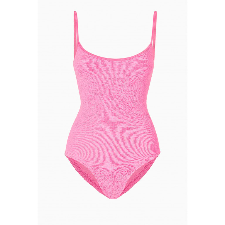 Hunza G - Pamela Swimsuit in Crinkle Nylon Blend Pink