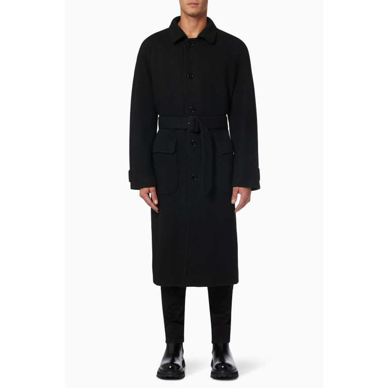 Dolce & Gabbana - Single-breasted Coat with Belt in Wool