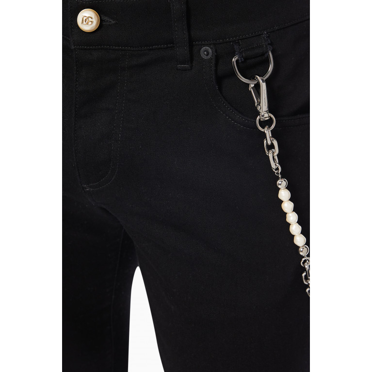 Dolce & Gabbana - Skinny Jeans with Chain in Stretch Denim