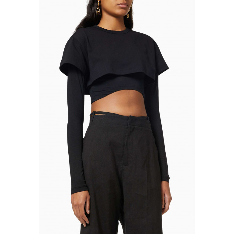 Jacquemus - Le Double T-shirt in Stretch Lyocell Black