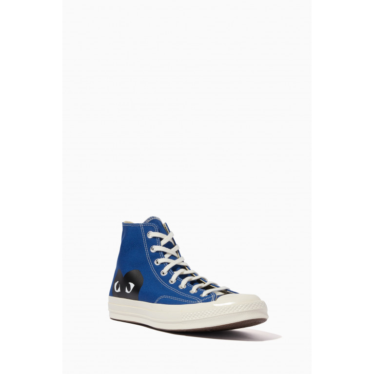 Comme des Garçons - x Converse Chuck 70 High Top Sneakers in Canvas Blue