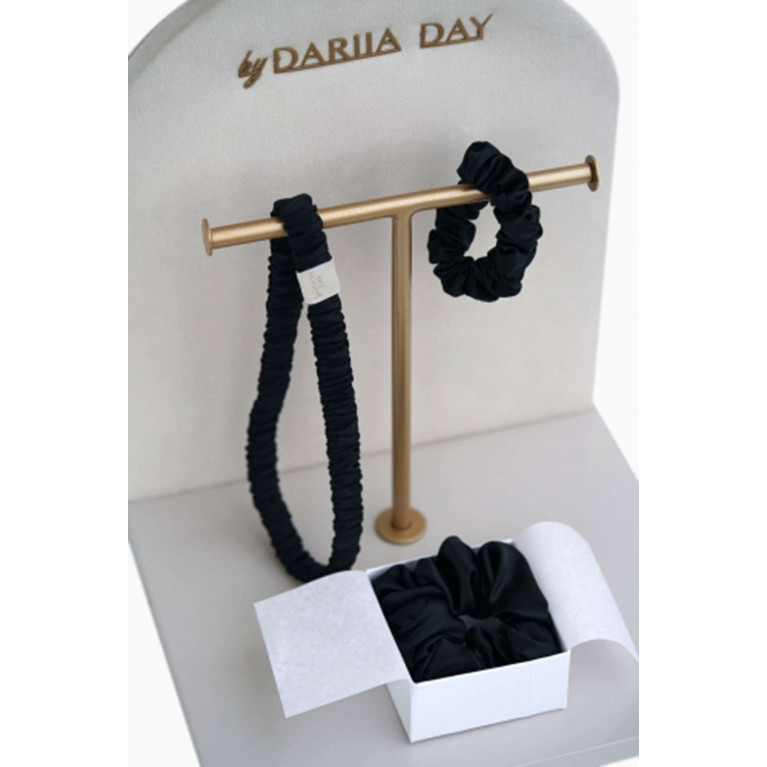 By Dariia Day - Medium Mulberry Silk Headband & Scrunchie Set