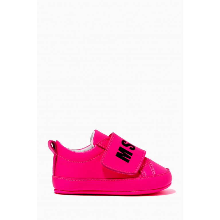 MSGM - Logo Velcro Sneakers in Leather