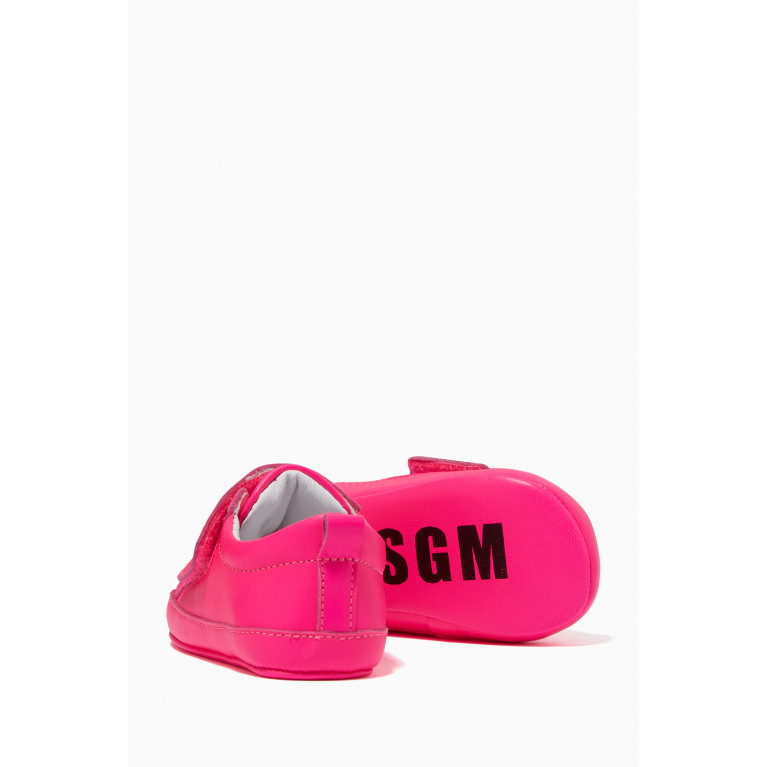 MSGM - Logo Velcro Sneakers in Leather