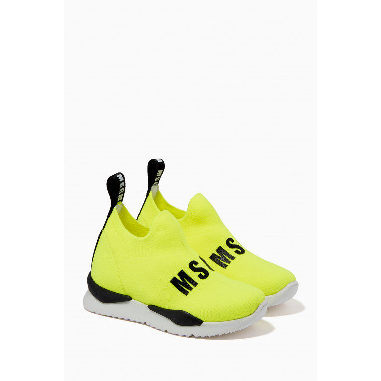 MSGM - Logo Sock Sneakers Yellow