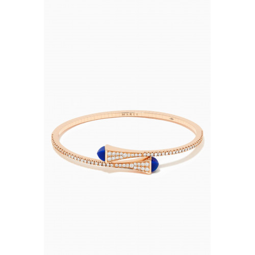 Marli - Cleo Diamond & Lapis Lazuli Slip-on Bracelet in 18kt Rose Gold