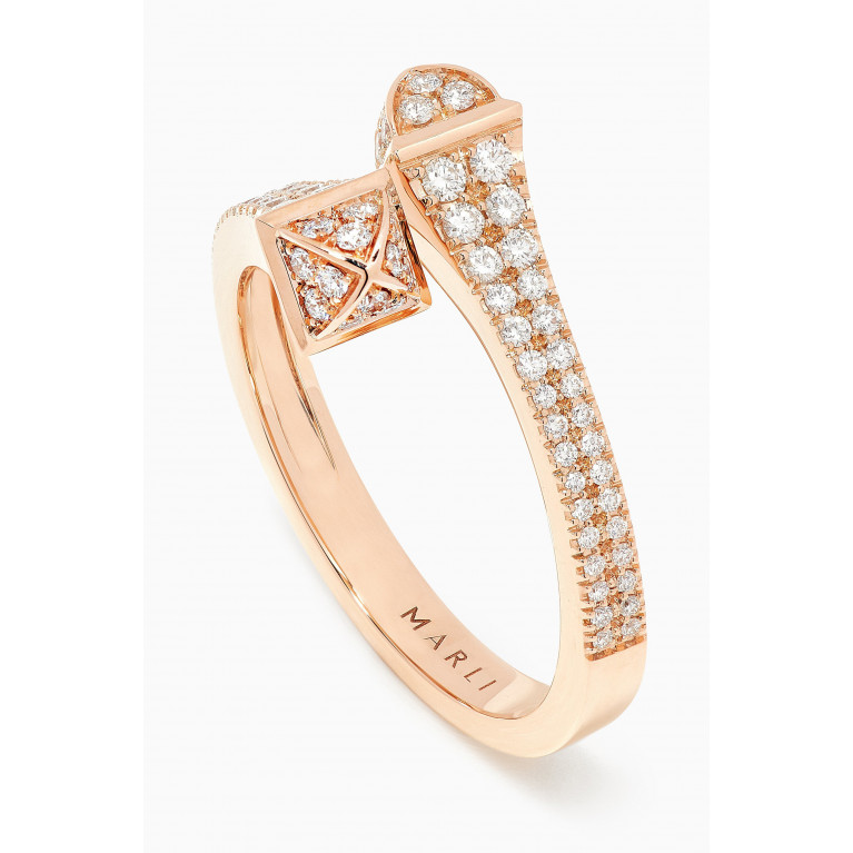 Marli - Cleo Full Diamond Slim Ring in 18kt Rose Gold