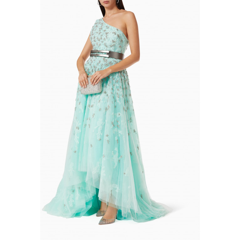 Saiid Kobeisy - Asymmetrical Beaded Dress in Tulle