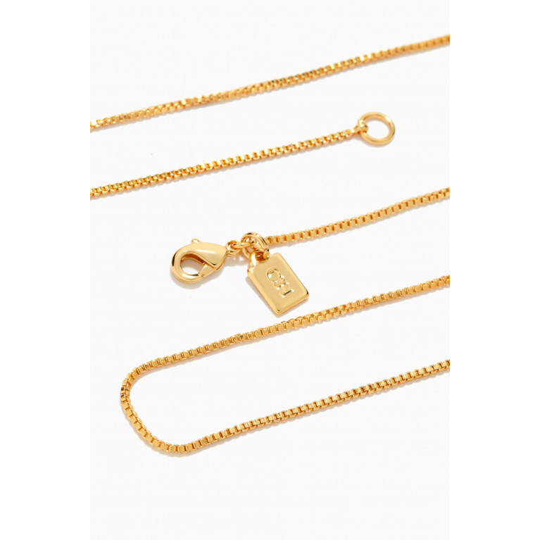 Crystal Haze - Box Chain Necklace in 18kt Gold Plating