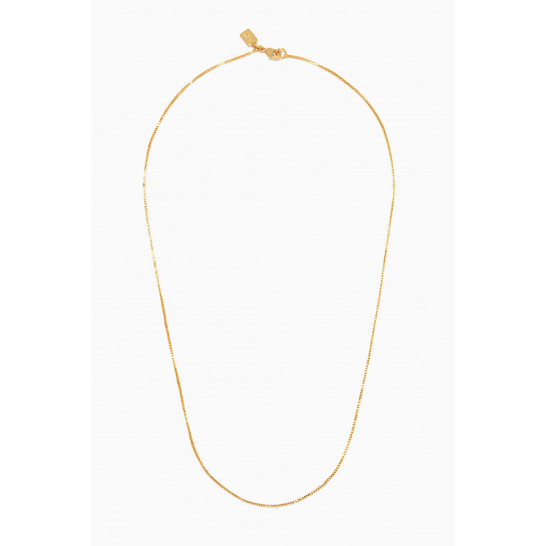 Crystal Haze - Box Chain Necklace in 18kt Gold Plating