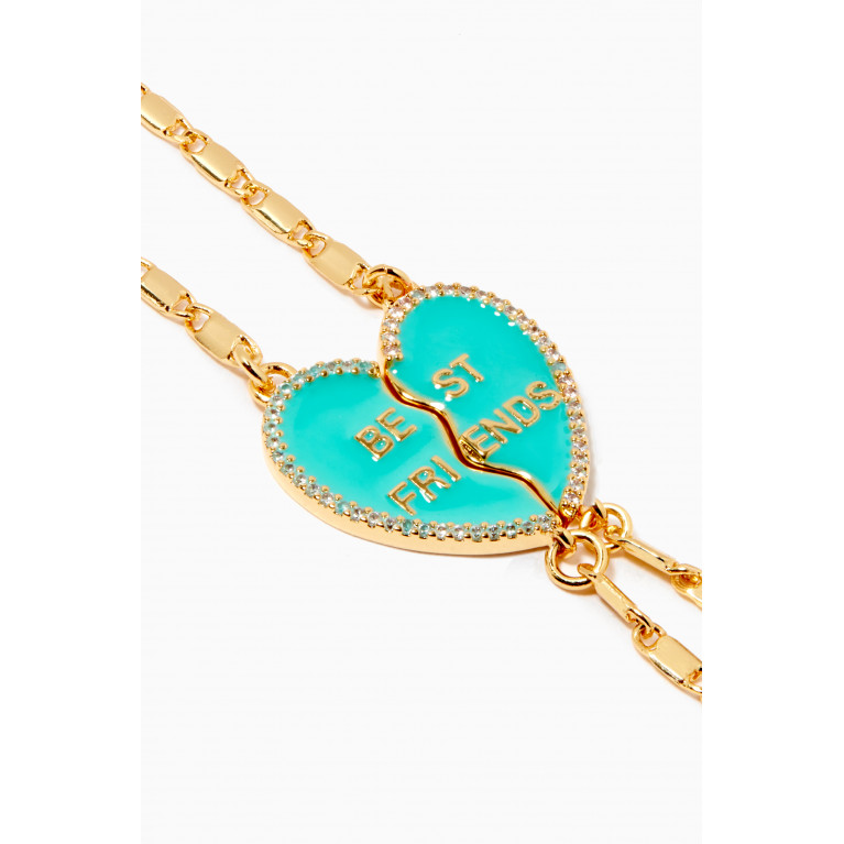 Crystal Haze - Best Friend Bracelet in 18kt Gold Plating, Set of 2 Blue