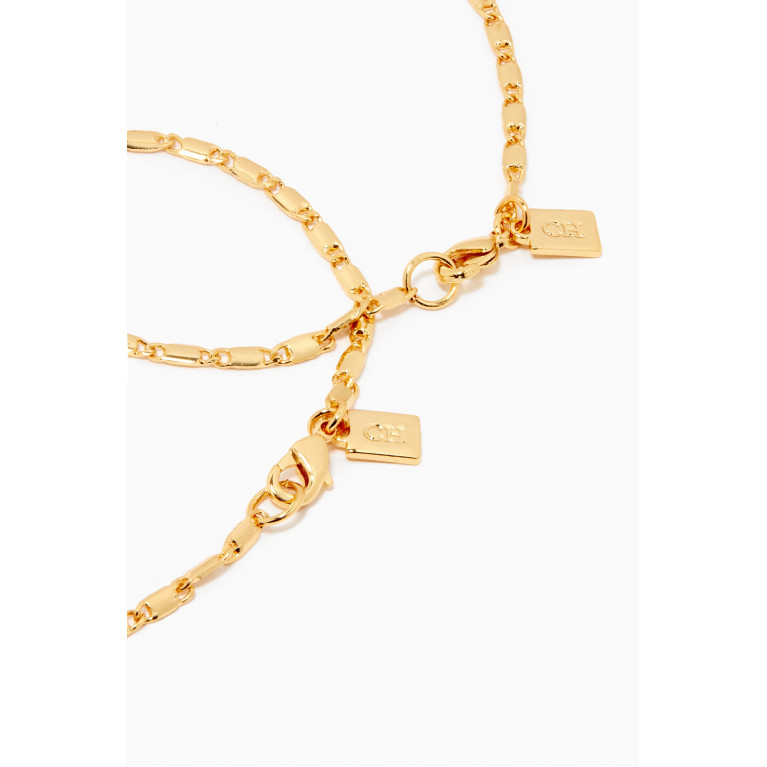 Crystal Haze - Crystal Haze - Bestfriend Bracelet in 18kt Gold Plating, Set of 2 Pink