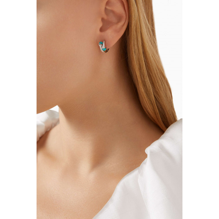 Marli - Cleo Diamond & Blue Chalcedony Earrings in 18kt White Gold
