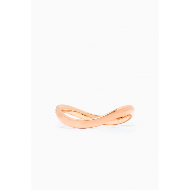 HIBA JABER - Midi Infinity Band Ring with Diamonds in 18kt Rose Gold