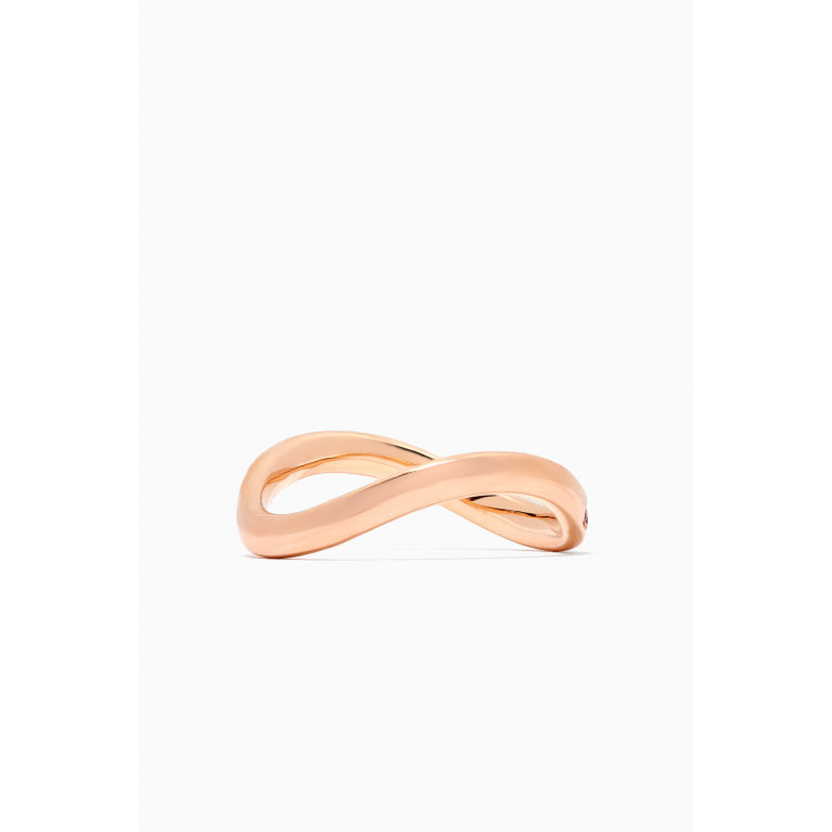 HIBA JABER - Infinity Band Ring with Diamonds in 18kt Rose Gold