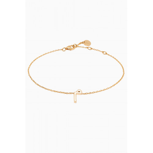 HIBA JABER - "M" Letter Bracelet with Enamel in 18kt Yellow Gold