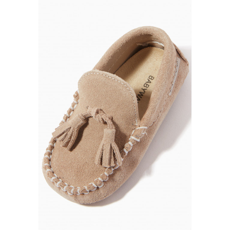 Babywalker - Tassel Loafers in Suede Neutral