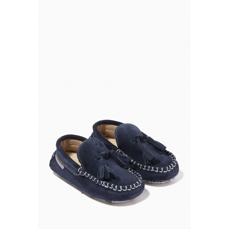 Babywalker - Tassel Loafers in Suede Blue