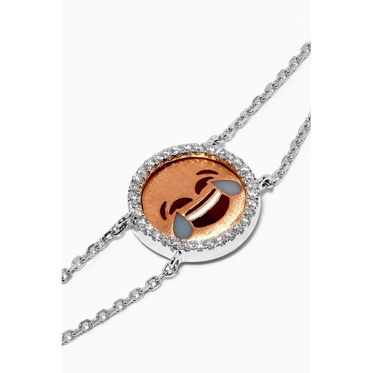 Jacob & Co. - Emoji Laughing Tears Face Bracelet with Diamonds in 18kt White Gold