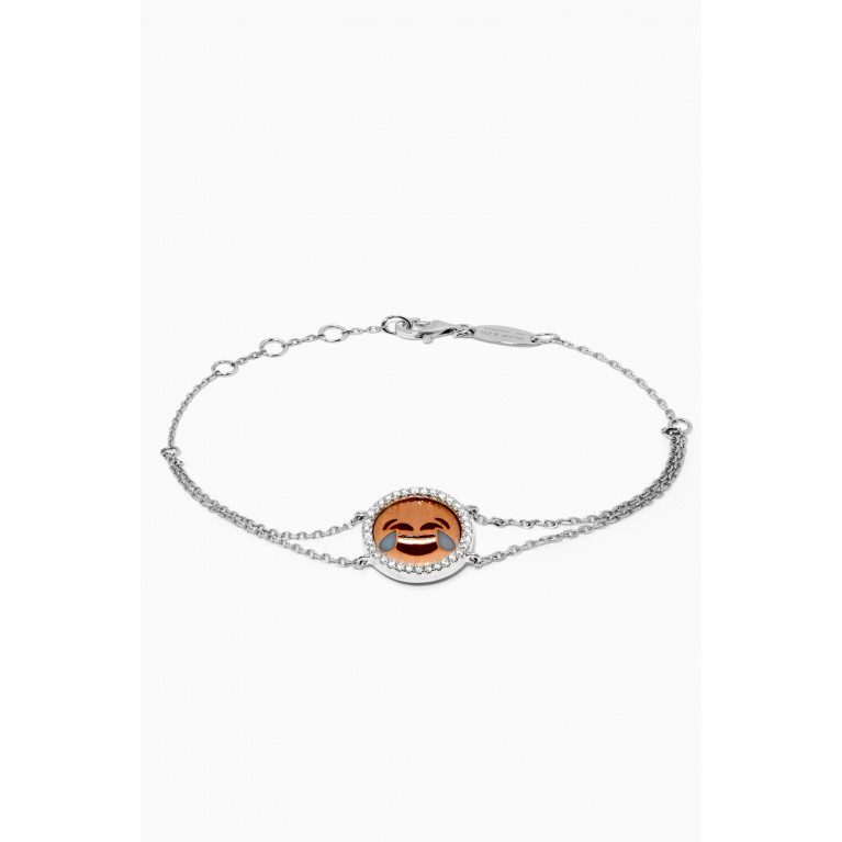 Jacob & Co. - Emoji Laughing Tears Face Bracelet with Diamonds in 18kt White Gold