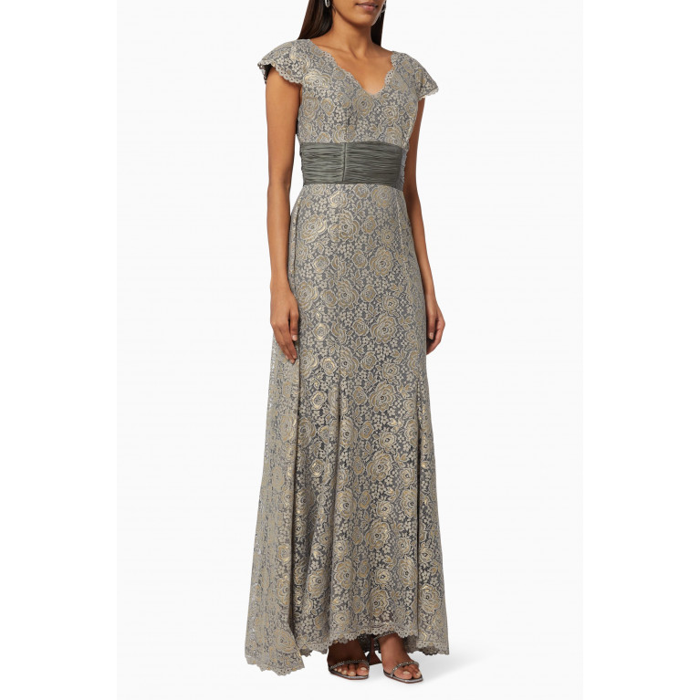 NASS - Shimmery Ruched Dress in Lace