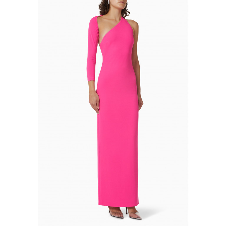 Solace London - The Saren Maxi Dress in Stretch Crepe Pink