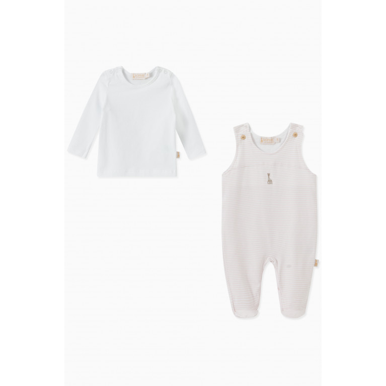 Sophie La Girafe - Stripe T-shirt & Romper Set in Cotton