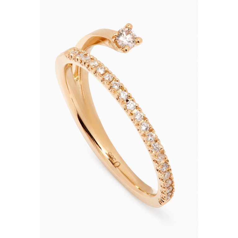 Ouverture - Diamond Spiral Ring in 14kt Yellow Gold White