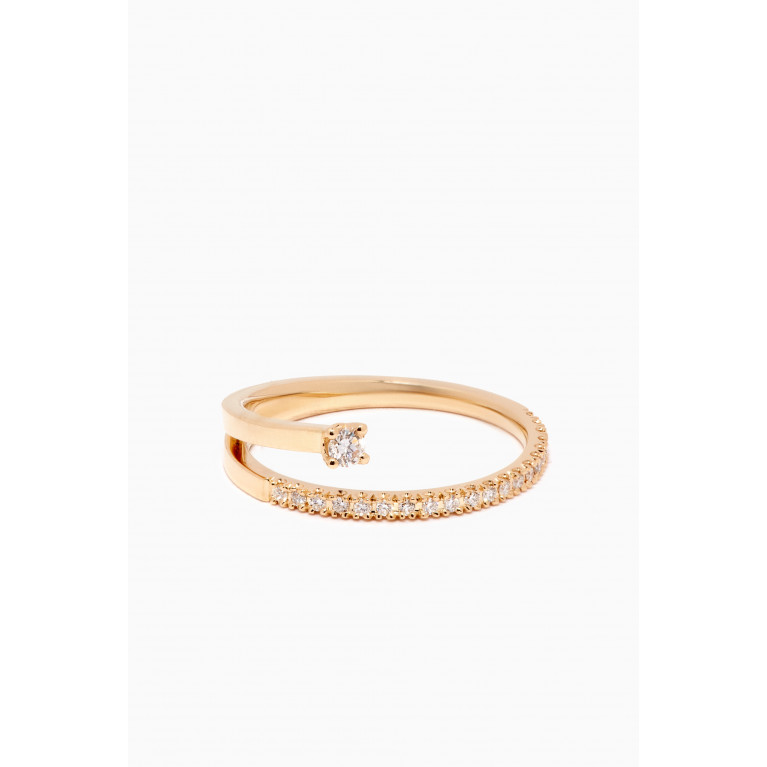 Ouverture - Diamond Spiral Ring in 14kt Yellow Gold White