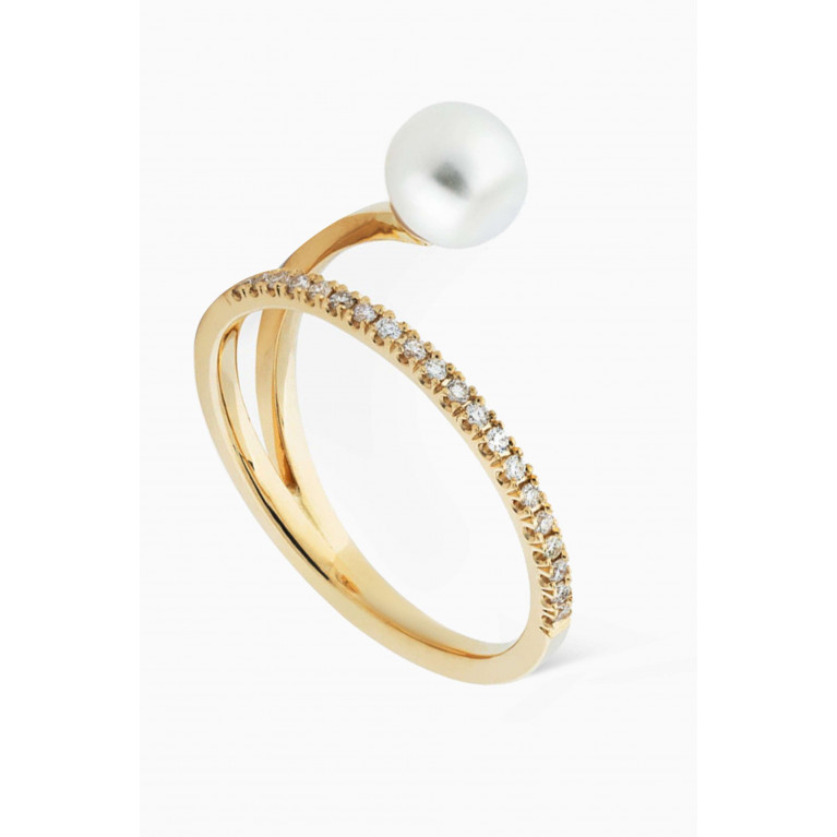 Ouverture - Diamond Spiral Ring in 14kt Yellow Gold Yellow