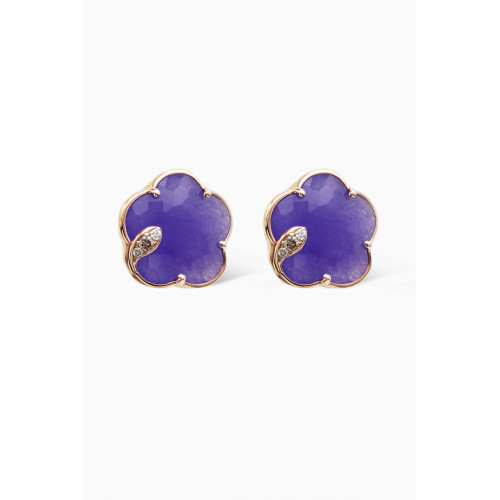 Pasquale Bruni - Petit Joli Earrings with Violet Quartz & Diamonds in 18kt Rose Gold