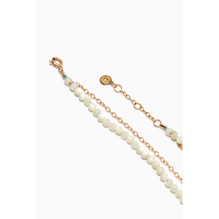 The Alkemistry - Mother of Pearl Anklet in 18kt Yellow Gold