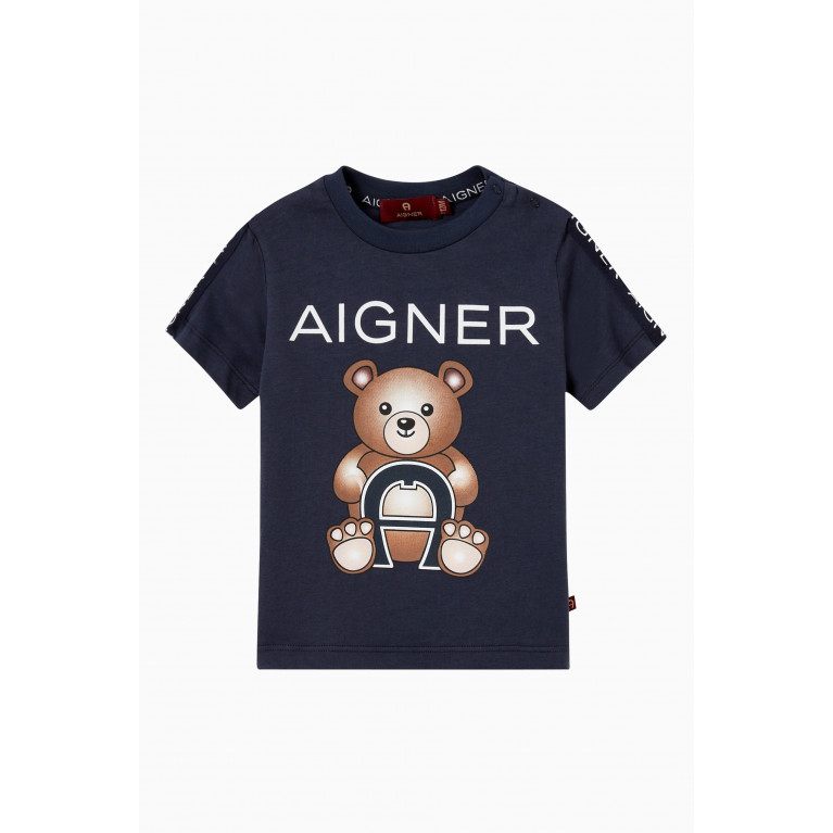 AIGNER - Bear T-shirt in Jersey Blue