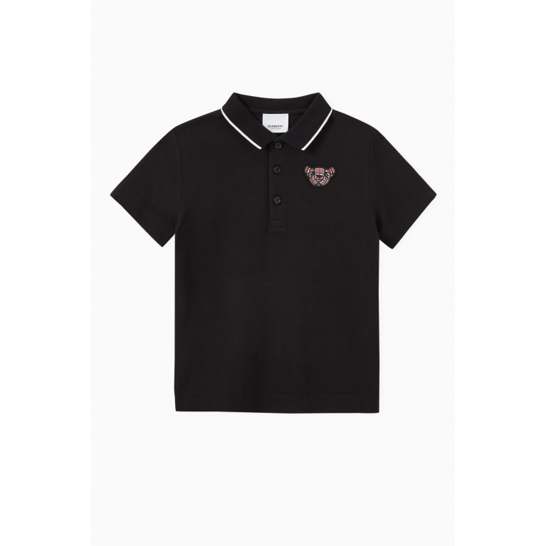Burberry - Thomas Bear Motif Polo Shirt in Cotton Piqué
