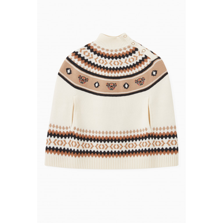 Burberry - Poncho in Fair Isle Wool Cashmere