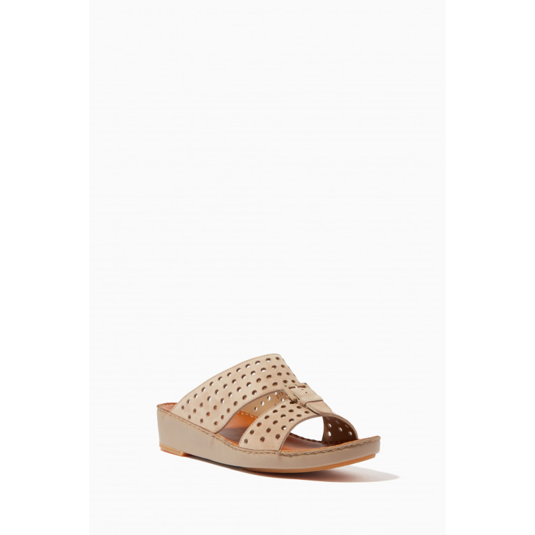 Private Collection - Cinghia Perforato Sandals in Suede Neutral