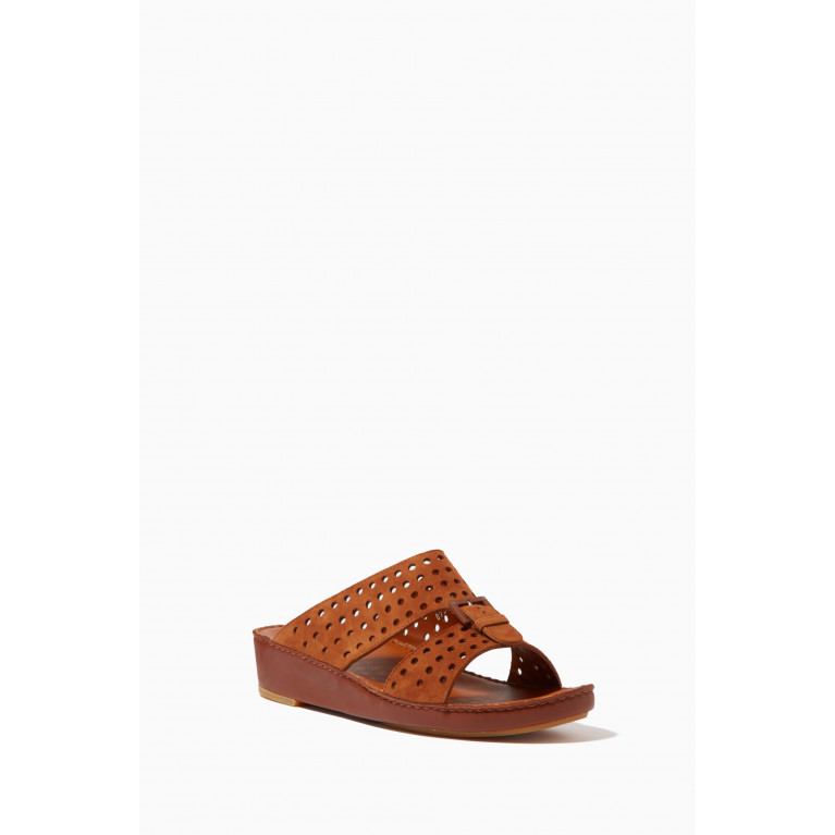 Private Collection - Cinghia Perforato Sandals in Suede Brown