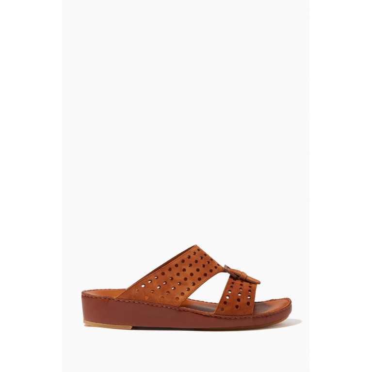 Private Collection - Cinghia Perforato Sandals in Suede Brown