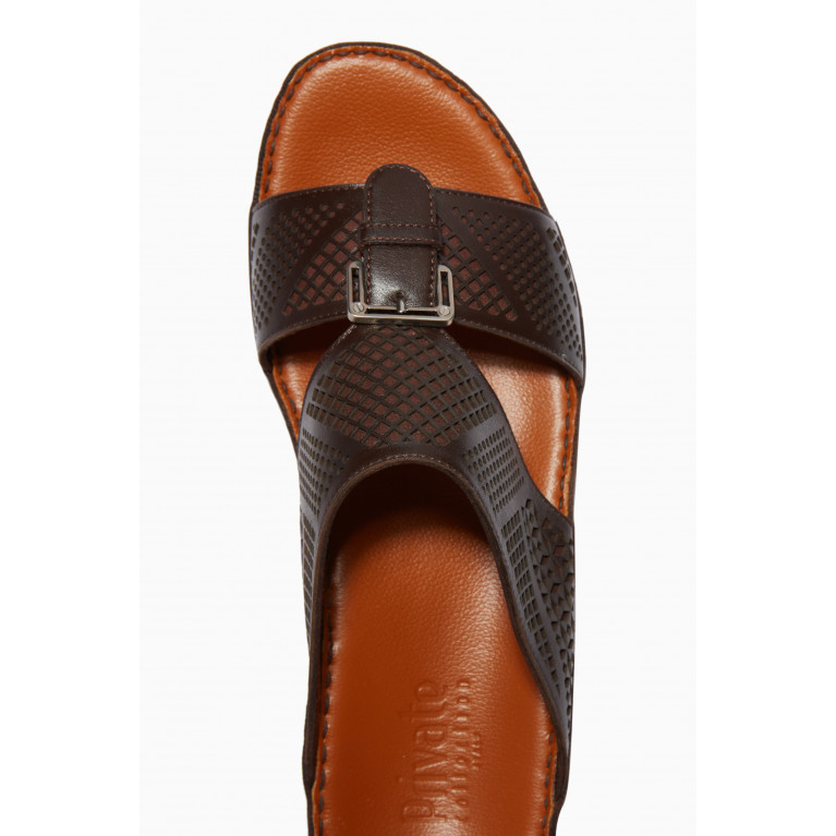 Private Collection - Cinghia Perforato Sandals in Softcalf Brown