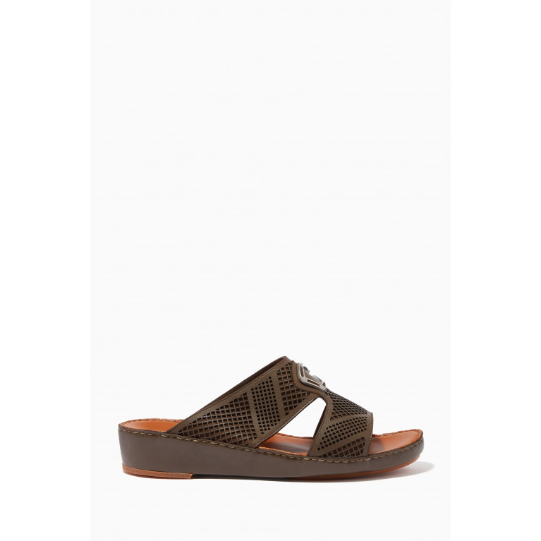Private Collection - Peninsula Perforato Sandals in Softcalf Brown