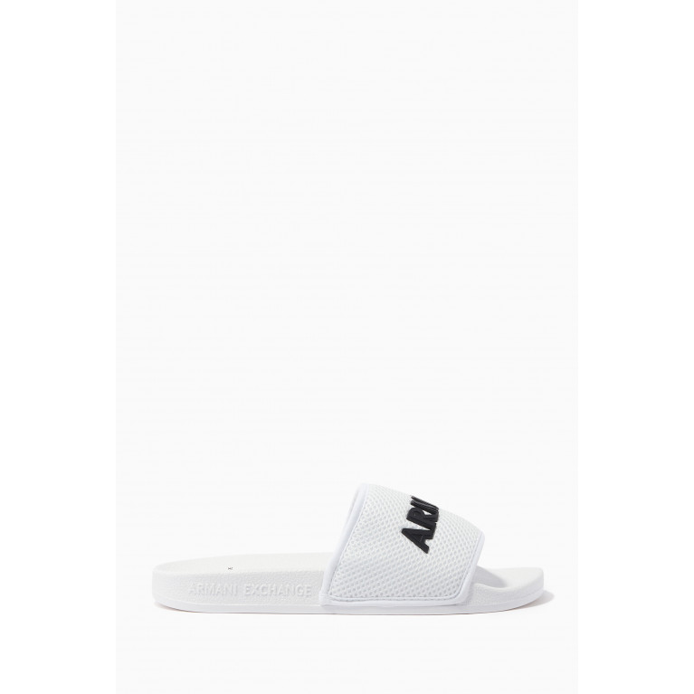 Armani Exchange - Logo Slides in Mesh White