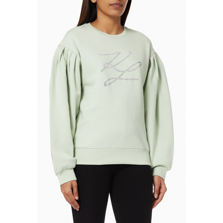 Karl Lagerfeld - KL Sequinned Sweatshirt in Cotton Jersey