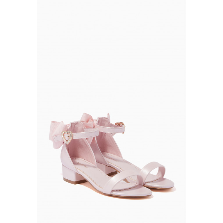 Angel's Face - Elice Block Heels in Faux Leather Pink