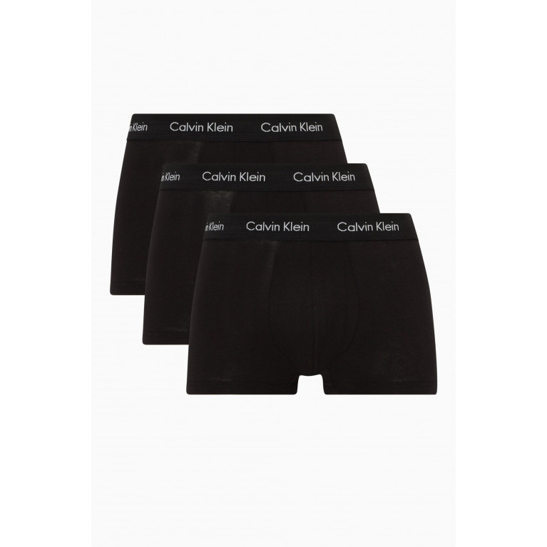 Calvin Klein - Logo Trunks in Cotton, Set of 3 Black
